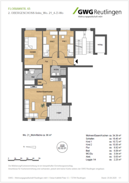 Foto - Wohnung zum Mieten in Metzingen 1.140,00 € 95 m²