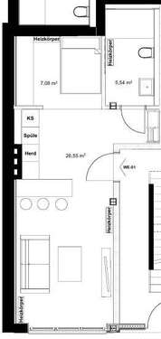 Foto - Wohnung zum Mieten in Wesseling 630,00 € 39.17 m²