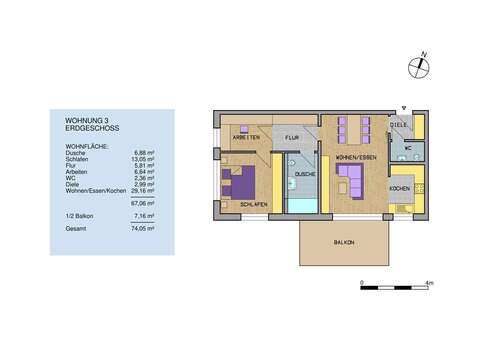 Foto - Wohnung zum Kaufen in Simmozheim 394.317,00 € 74.05 m²