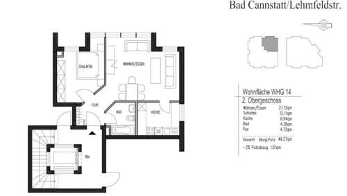 Foto - Wohnung zum Kaufen in Stuttgart 235.000,00 € 49.15 m²