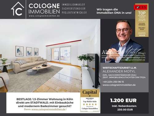 Foto - Wohnung zum Mieten in Köln 950,00 € 50 m²