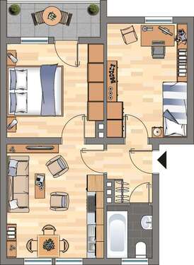 Foto - Wohnung zum Mieten in Weißenthurm 439,00 € 44.48 m²
