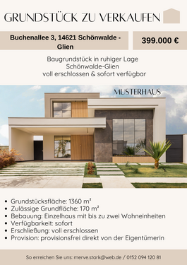 Foto - Grundstück zu verkaufen in Schönwalde-Glien 399.000,00 € 1360 m²