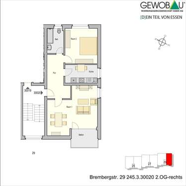 Foto - Wohnung zum Mieten in Essen 565,00 € 66.46 m²
