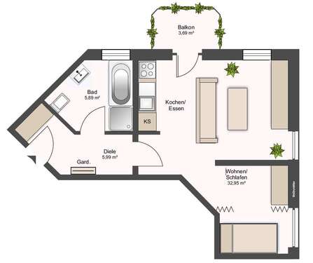 Foto - Wohnung zum Kaufen in Mitterteich 69.000,00 € 56 m²