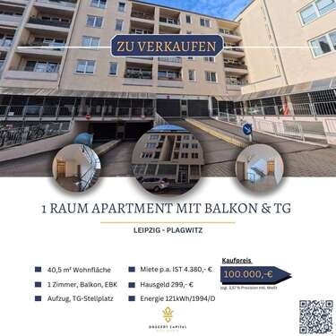 Foto - Wohnung zum Kaufen in Leipzig 100.000,00 € 40.46 m²