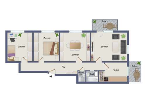 Foto - Wohnung zum Kaufen in Karlsruhe 363.000,00 € 96 m²
