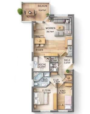 Foto - Wohnung zum Kaufen in Bad Soden am Taunus 395.000,00 € 76 m²