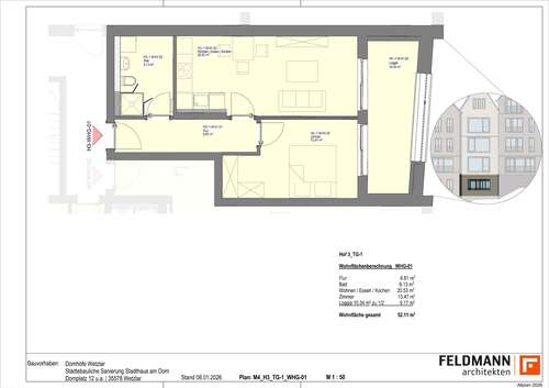 Foto - Wohnung zum Mieten in Wetzlar 780,00 € 52.15 m²