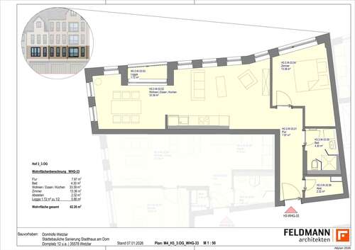 Foto - Wohnung zum Mieten in Wetzlar 980,00 € 62.24 m²