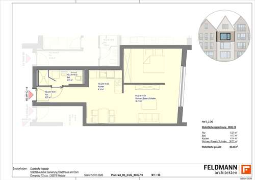 Foto - Wohnung zum Mieten in Wetzlar 850,00 € 50.32 m²