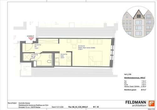 Foto - Wohnung zum Mieten in Wetzlar 700,00 € 38.18 m²