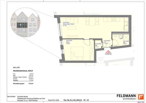 Foto - Wohnung zum Mieten in Wetzlar 770,00 € 47.28 m²