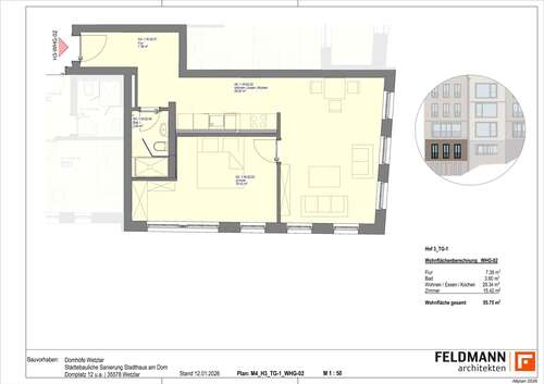 Foto - Wohnung zum Mieten in Wetzlar 830,00 € 55.78 m²