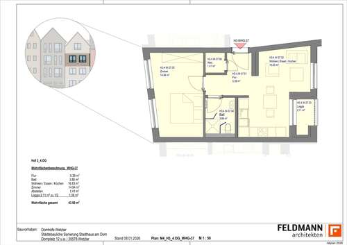 Foto - Wohnung zum Mieten in Wetzlar 770,00 € 43.53 m²