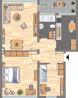 Foto - Wohnung zum Mieten in Werne 469,00 € 61 m²
