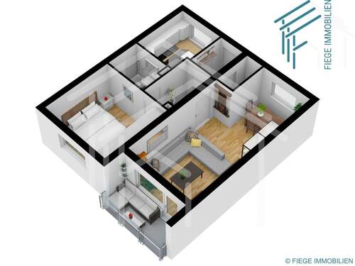 Foto - Wohnung zum Mieten in Hanau 625,00 € 57 m²