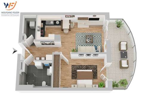 Foto - Wohnung zum Kaufen in Mössingen Öschingen 295.000,00 € 52.33 m²