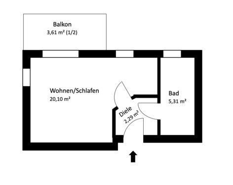 Foto - Wohnung zum Mieten in München 1.100,00 € 32 m²