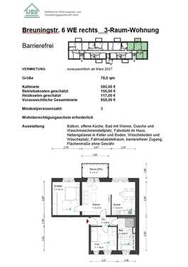 Foto - Wohnung zum Mieten in Waldheim 577,50 € 77 m²