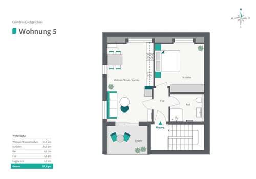 Foto - Wohnung zum Mieten in Donauwörth 715,00 € 55.1 m²