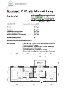 Foto - Wohnung zum Mieten in Waldheim 501,00 € 66.8 m²