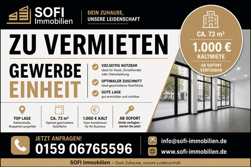 Foto - Einzelhandel in Wuppertal 1.000,00 € 72.89 m²
