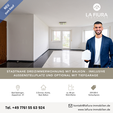 Foto - Wohnung zum Kaufen in Bad Säckingen 259.000,00 € 87.76 m²