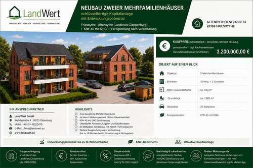 Foto - Grundstück zu verkaufen in Friesoythe 3.200.000,00 € 1865 m²
