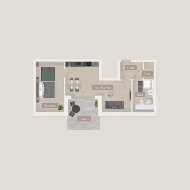 Foto - Wohnung zum Kaufen in Furth 302.180,00 € 52.1 m²