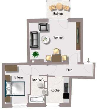 Foto - Wohnung zum Mieten in Chemnitz 330,00 € 52.3 m²