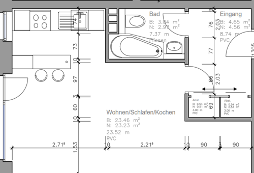 Foto - Wohnung zum Mieten in Lübeck 364,00 € 34.35 m²