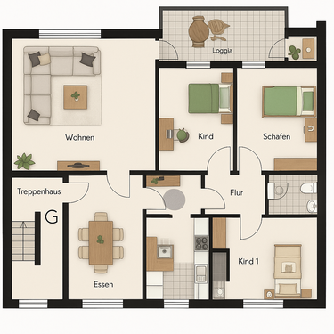 Foto - Wohnung zum Kaufen in Essen 299.000,00 € 123.04 m²
