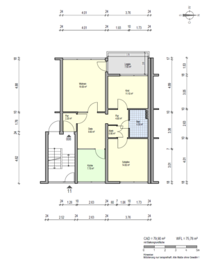 Foto - Wohnung zum Mieten in Hamm 600,00 € 76 m²
