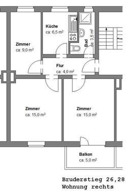 Foto - Wohnung zum Mieten in Braunschweig 413,00 € 56.9 m²