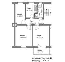 Wohnung zum Mieten in Braunschweig 413,00 € 56.9 m²