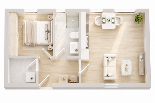 Foto - Wohnung zum Kaufen in Scheyern 231.900,00 € 46.9 m²