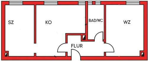 Foto - Wohnung zum Mieten in Zwenkau 450,00 € 45 m²