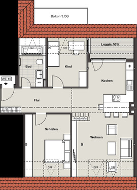Foto - Wohnung zum Mieten in Leipzig 1.243,00 € 92.08 m²