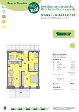 Foto - Wohnung zum Mieten in Kirchheim 601,00 € 68.7 m²