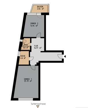 Foto - Wohnung zum Mieten in Düsseldorf 1.145,00 € 70 m²