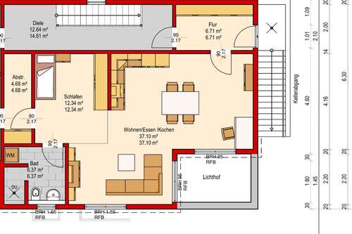 Foto - Wohnung zum Mieten in Rottenburg 850,00 € 67 m²