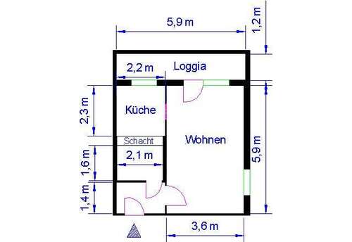 Foto - Wohnung zum Mieten in Magdeburg 219,05 € 35.91 m²