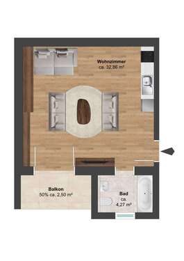Foto - Wohnung zum Mieten in Offenbach 400,00 € 37 m²