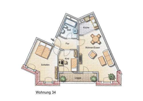 Foto - Wohnung zum Mieten in Markkleeberg 751,00 € 75.06 m²
