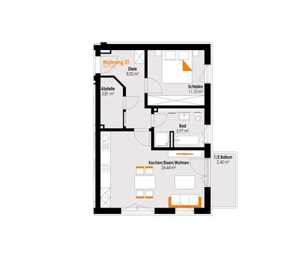 Foto - Wohnung zum Kaufen in Füssen 349.000,00 € 55.72 m²