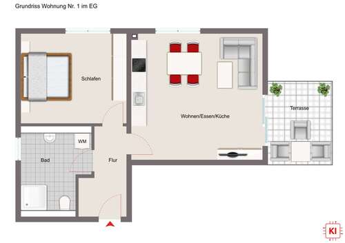 Foto - Wohnung zum Kaufen in Deggendorf 329.000,00 € 54.03 m²