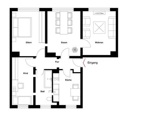 Foto - Wohnung zum Mieten in Altenpleen 710,00 € 79 m²