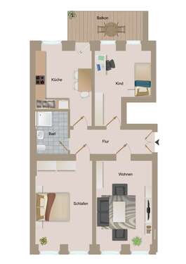 Foto - Wohnung zum Mieten in Görlitz 399,00 € 78 m²