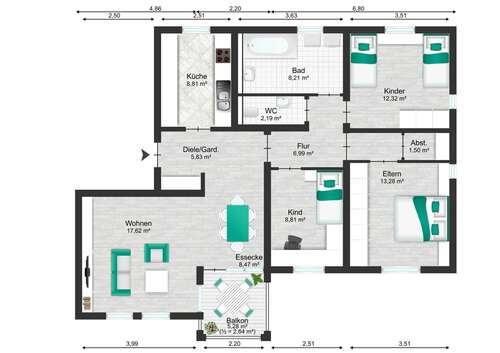 Foto - Wohnung zum Kaufen in Oberkochen 190.000,00 € 93.69 m²
